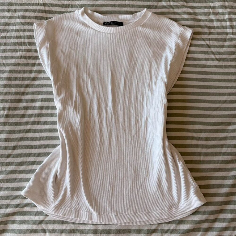 White Zara Tee New Condition Aff 3 - Picture 1 of 3
